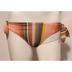 Decree Striped Side Tie Lined Bikini Swimsuit Bottom - Size XS